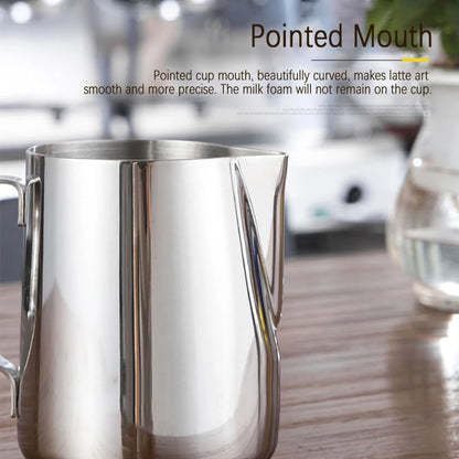 Coffee Latte Milk Frothing Jug Milk Frother Pitcher Stainless Steel Jug Espresso Barista Pitcher Milk Pot Coffee Accessories