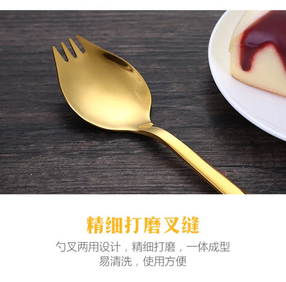 304 Stainless Steel Salad Spoon Fork Spoon Set Spoon Gift Fork Fruit Fork Soup Spoon Western Food Fork Spoon Children's Spoon