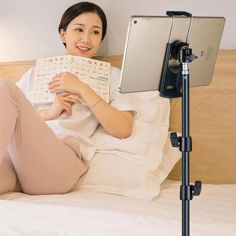 150/200cm Tripod for Tablet and Phone Aluminum Tripode Tablet Floor Ipad Tripod Stand with Smartphone & Tablet Holder Mount