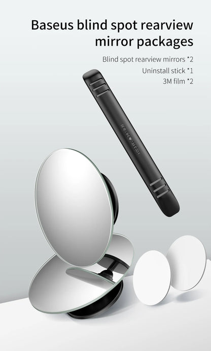 Baseus 2pcs Car Rear View Mirror Full Vision 360 Degree Wide Anger Parking Assitant Waterproof Auto Rearview Blind Spot Mirror