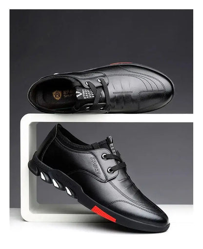 Casual Men Leather Shoes Spring Autumn Walking Breahtable Sneakers Man Luxury Brand Formal Footwear Lace-up Zapatos De Hombre