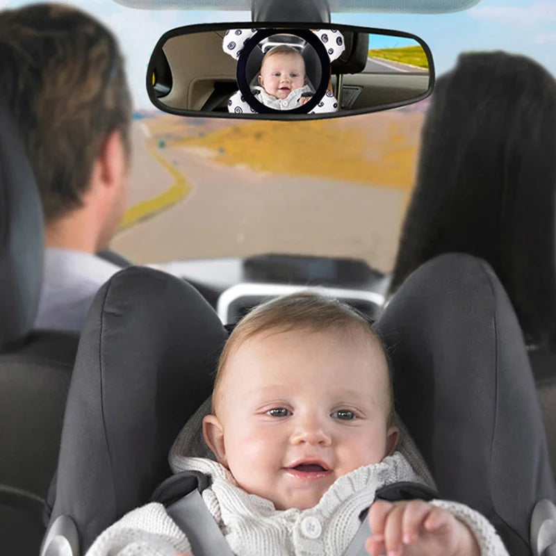 Black White View Back Seat Mirror Baby Car Mirror Safety Seat Headrest Rearview Mirror Baby Facing Rear Ward Car Kids Monitor