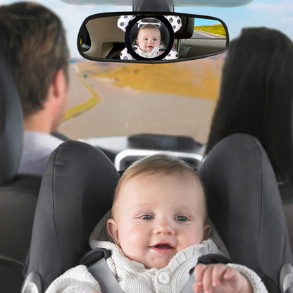 Black White View Back Seat Mirror Baby Car Mirror Safety Seat Headrest Rearview Mirror Baby Facing Rear Ward Car Kids Monitor