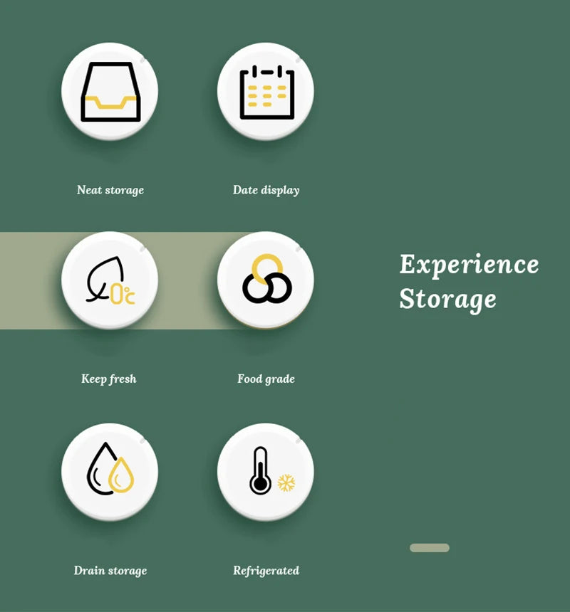 1PCS Timekeeping Kitchen Fridge Organizer Storage Box Lid Refrigerator Thickened Food Pantry Storage Drawer Box Containers Tools