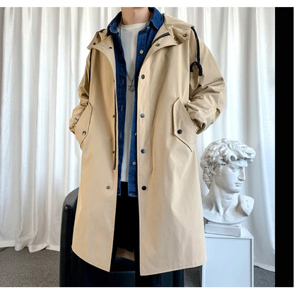 Men's Autumn New Hooded Jacket Korean Streetwear Oversize Coats Korean Streetwear Fashion Male Clothing Hip Hop Loose Jackets
