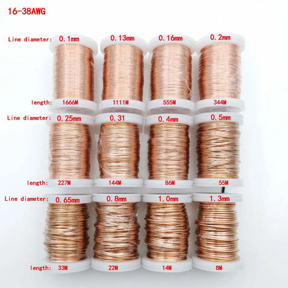 0.13mm 0.25mm 0.51mm 1mm 1.25mm copper wire Magnet Wire Enameled Copper Winding wire Coil Copper Wire Winding wire Weight 100g