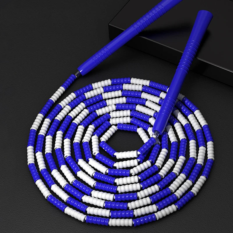 Tangle-Free Segmented Beaded Jump Rope For Kids Fitness Skipping Rope For Men and Women Adjustable Length Weight Loss