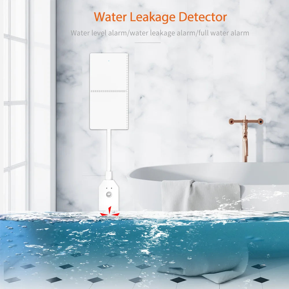 Staniot Tuya Smart Water Leakage Detector Compatible With Home Security Alarm System Support Low Battery Alarm Flood Sensor