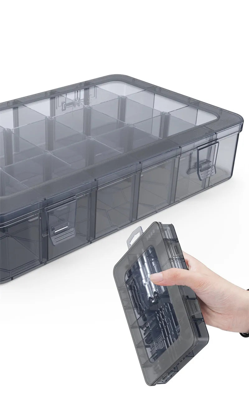 Organizer 9-24 Grids Adjustable Storage Container  Compartment Plastic Storage Box Component Screw Holder Case Display Container