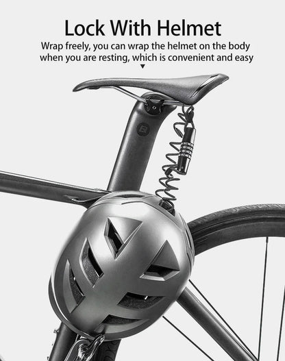 ROCKBROS Mini Password Lock Anti-theft Bicycle Durable Steel Wire Lock Helmet Lock Chain Bike Frame Lock Bike Accessories
