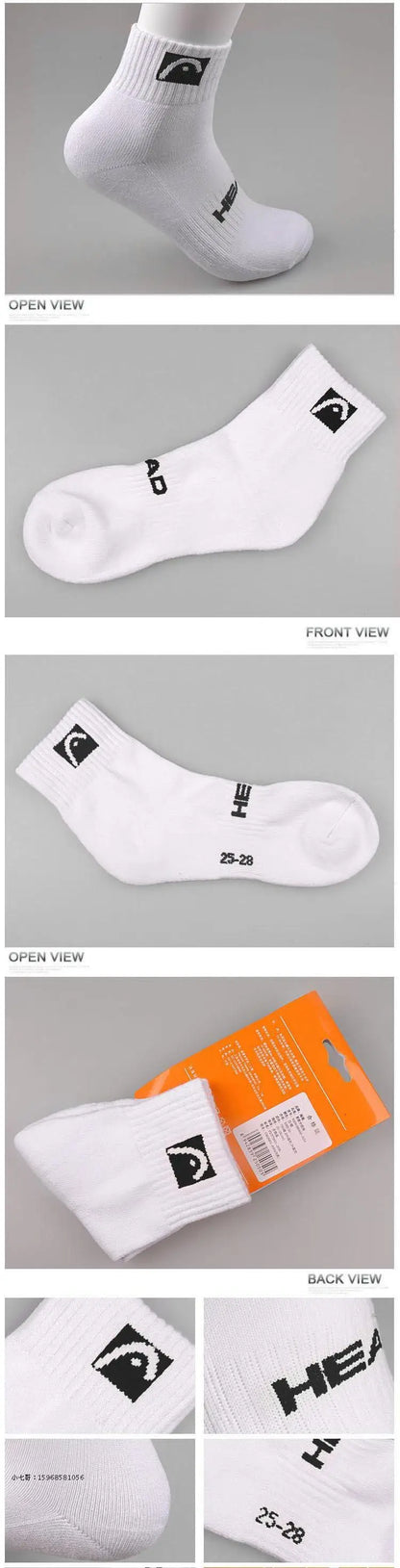 HEAD Sport Socks  Raquete De Tennis Gym Stockings Athletic Socks Pure Cotton Absorbs Sweat Prevents Odor Outdoor Mount Sports