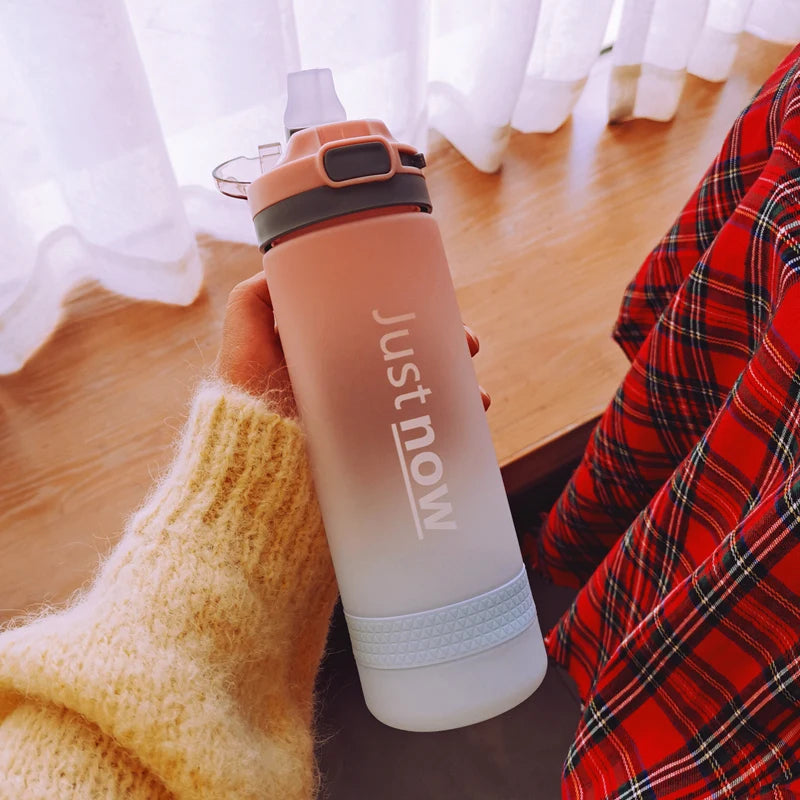 400ml/600ml New Fashion Water Bottle With Straw BPA Free Portable Outdoor Sport Cute Drinking Plastic Bottles Eco-Friendly