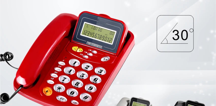 Caller ID Home Landline with Loud Ringtone for Elderly, Corded Desk Phone, Wall Mountable Fixed Landline Telephone