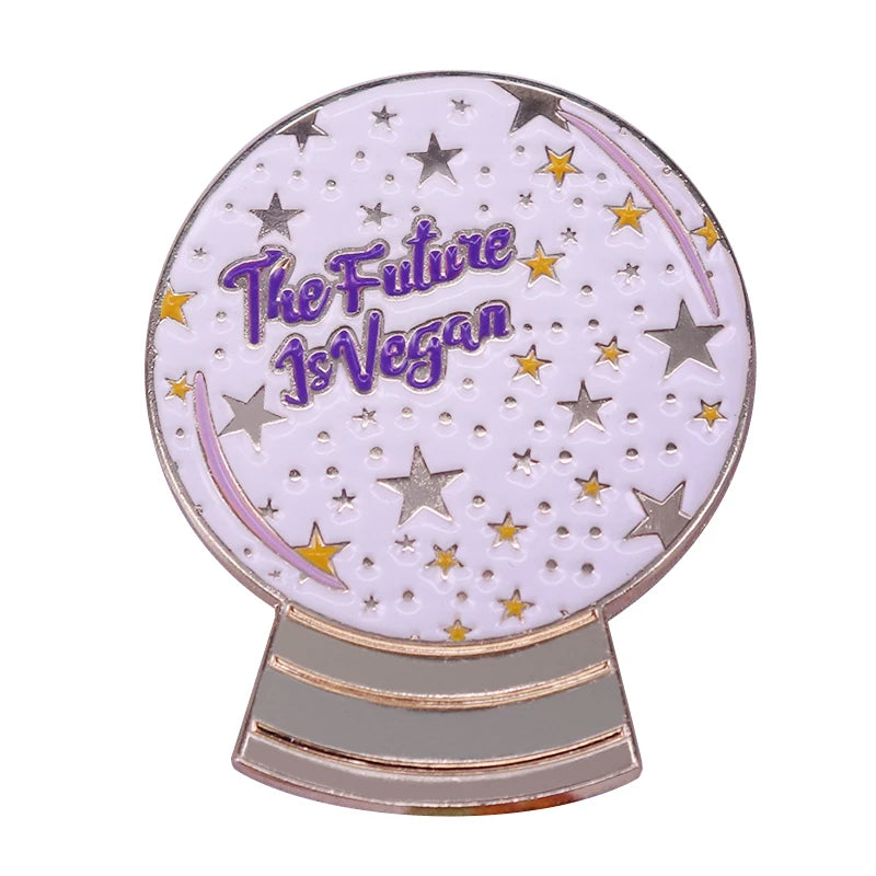 Vegan Enamel Pin Hamburger Broccoli Carrot Pussy Vegetarian Vegetables Badge Cartoon Brooch