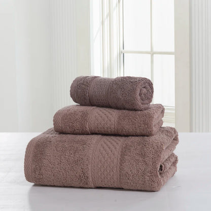 Towel Set 100%Cotton Terry Cloth Face+Bath+Hand Towels for Home Hotel Bath Room Adult Kids, 70*140cm Grey White Beach Towel