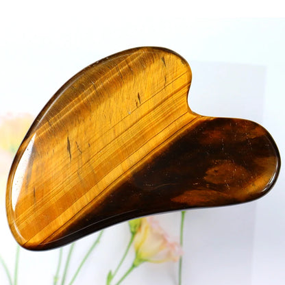 Tiger Eye Face Gua Sha Tool Skin Care Body Eye Natural Crystal Mineral Stone Massager Health Beauty Lifting And Firming