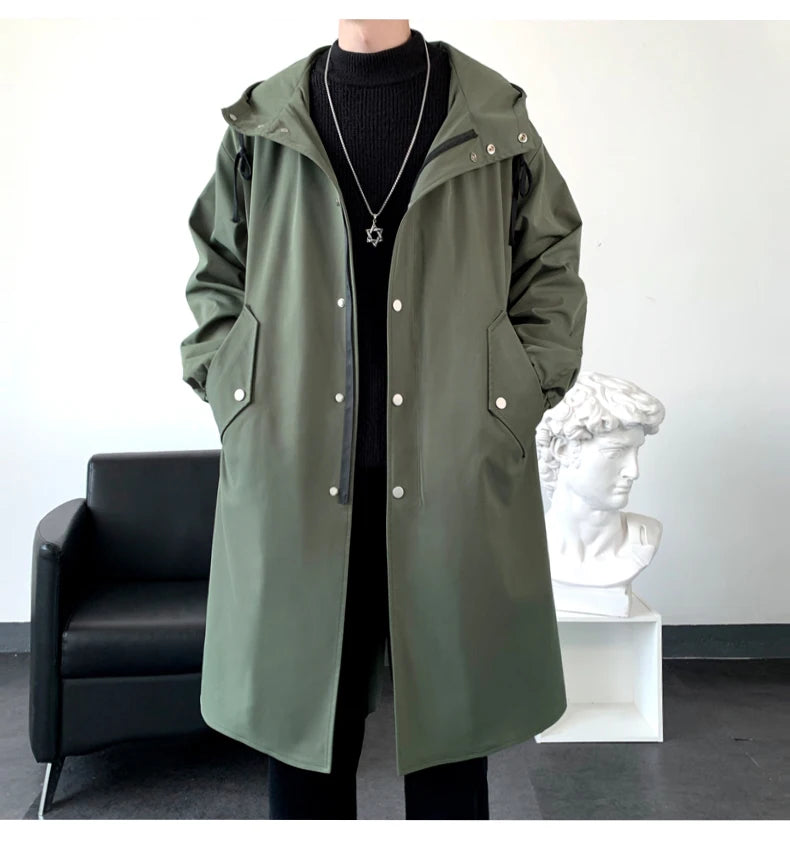 Men's Autumn New Hooded Jacket Korean Streetwear Oversize Coats Korean Streetwear Fashion Male Clothing Hip Hop Loose Jackets