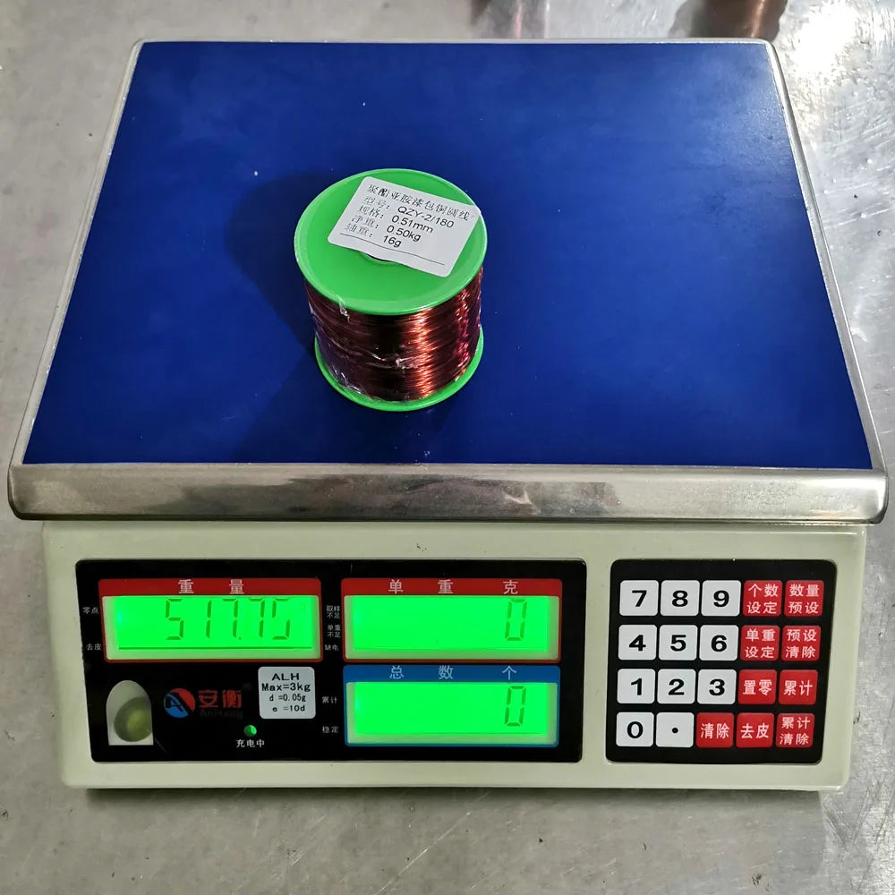 500g copper wire Magnet Wire Enameled Copper Winding wire Coil Copper Wire Winding wire High temperature resistance QZY-2/180℃