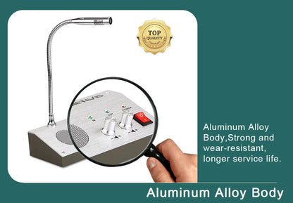 Retevis RT-9908 Dual Way Window Intercom System Bank Counter Interphone Two Way Intercom Intercom bank pharmacy Table Microphone