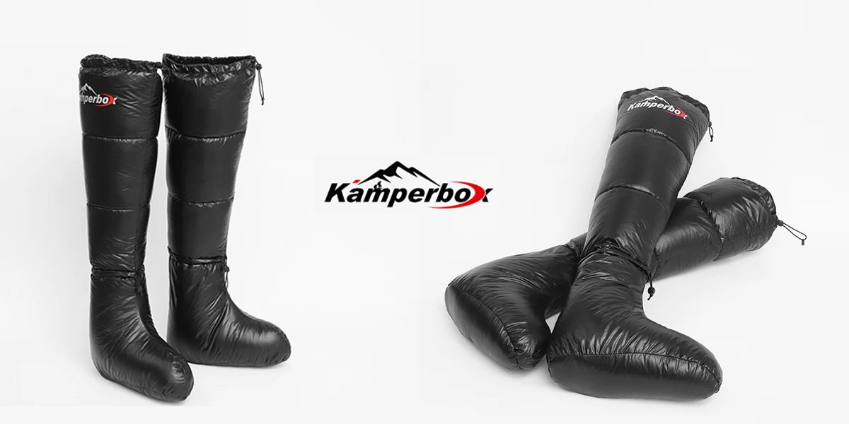 Kamperbox Down Slippers Down Socks Camping Down Booties for Sleeping Bag Camping  Down Socks AQ3
