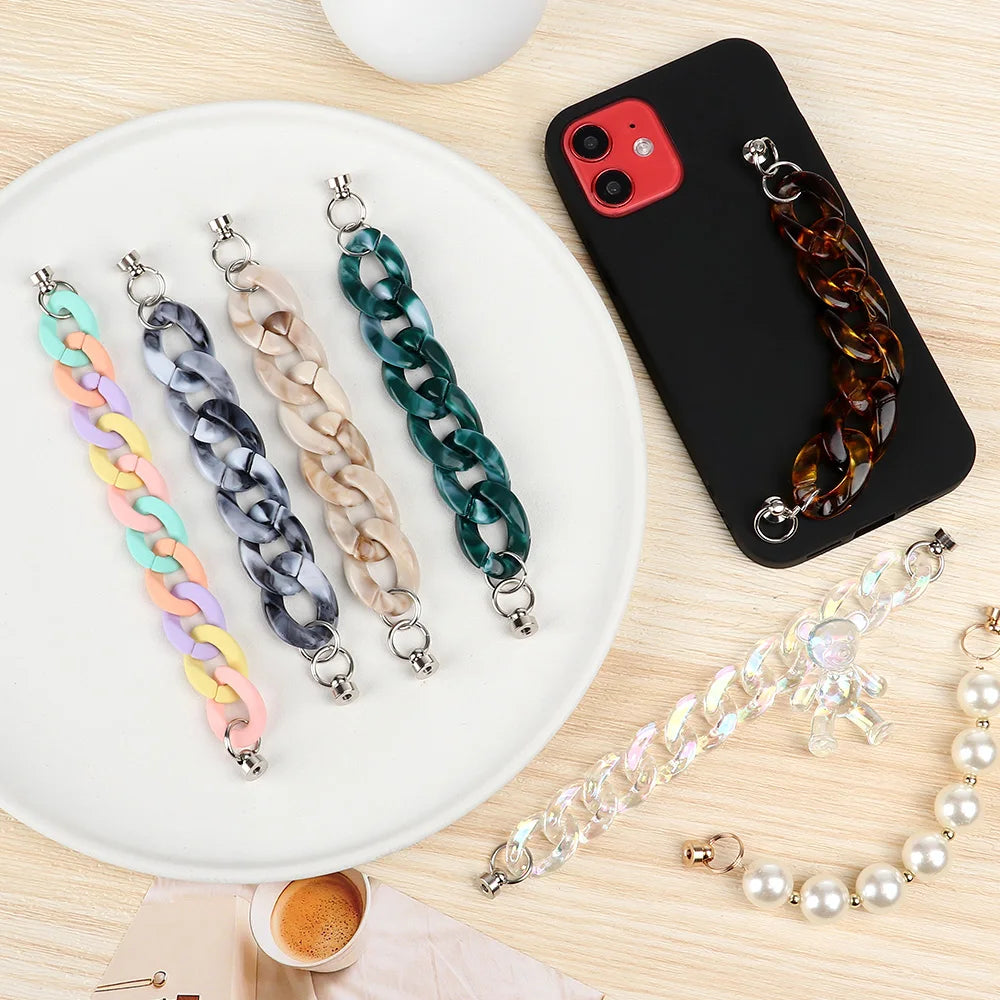 Mobile Phone Straps Phone Pendant Lanyard Decoration Phone Case Anti Lost Chain Beaded Secure for DIY Phone Case Accessory