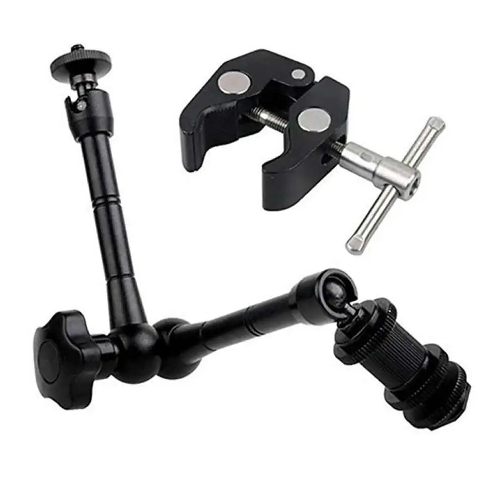 Tablet Stand Adjustable Friction Articulating Magic Arm Clamp With 1/4" Thread Adapter for Tablet Phones 4-11 inches iPad Holder