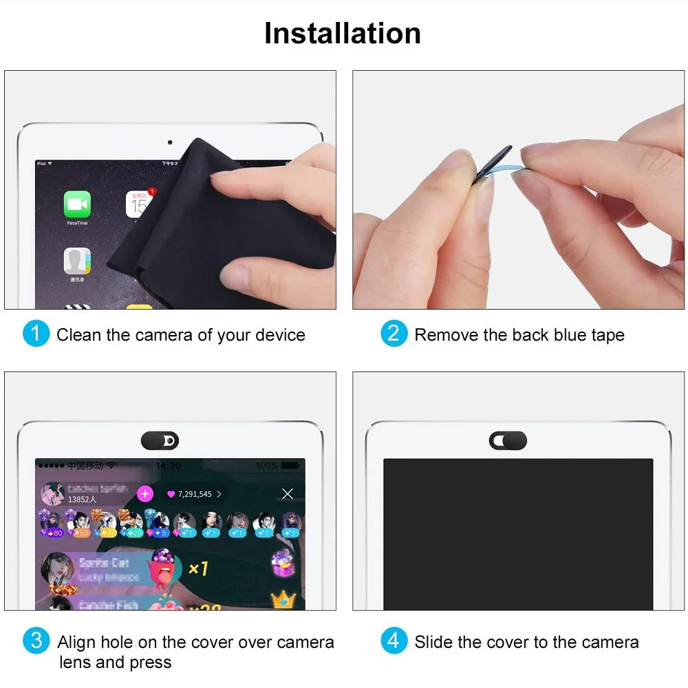 Untoom WebCam Cover Shutter Universal Camera Cover for iPad Pro iPhone Web Laptop PC Tablet Mobile Phone Lenses Privacy Sticker