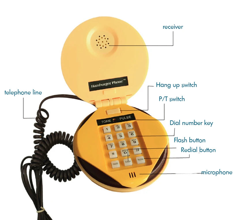 Cheeseburger Burger Phone Telephones Landline Corded Phone Desktop Phone For Home Hotel Office Decoration telefono fijo fixo