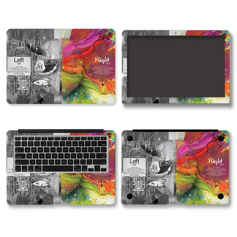 DIY Laptop Film Left and Right Brain Cover Laptop Sticker Laptop Skin 12/13/14/15/17-inch Art Decal Laptop Decoration