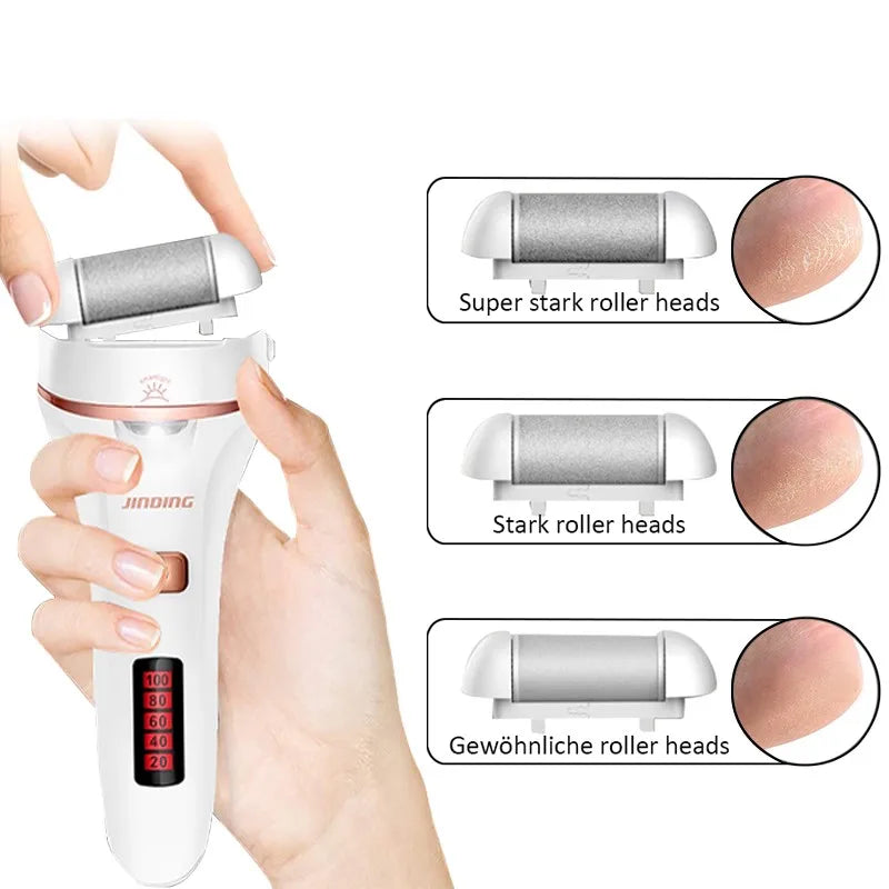 6 Pcs Foot Care Tool Heads Hard Skin Remover Refills Replacement Rollers for Cracked Heels Calluses and Dead Skin Black