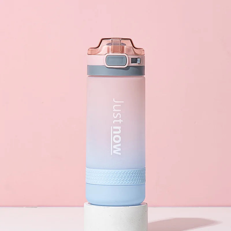 500ml/600ml New Fashion Water Bottle With Straw BPA Free Portable Outdoor Sport Cute Drinking Plastic Bottles Eco-Friendly