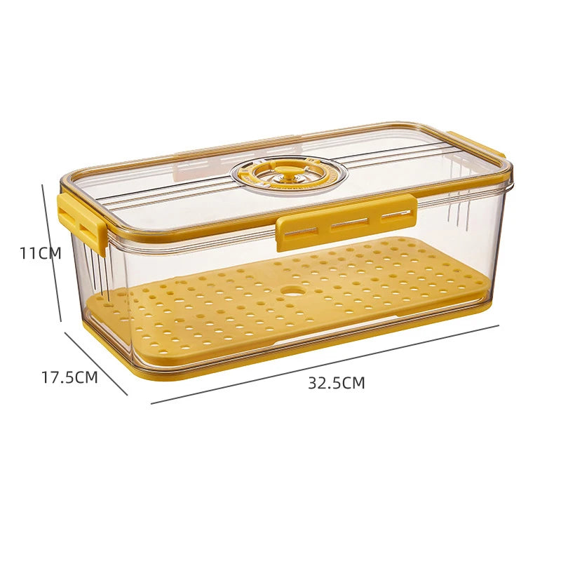 1PCS Timekeeping Kitchen Fridge Organizer Storage Box Lid Refrigerator Thickened Food Pantry Storage Drawer Box Containers Tools