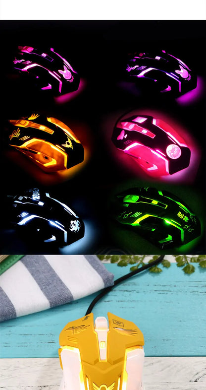 New 2022 Silent Wired Computer Mouse LED Backlight Ergonomic PC Notebook Computer Mouse Variety Optional Computer Accessories