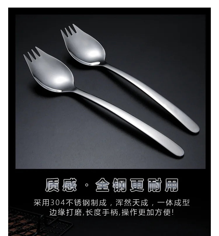 304 Stainless Steel Salad Spoon Fork Spoon Set Spoon Gift Fork Fruit Fork Soup Spoon Western Food Fork Spoon Children's Spoon