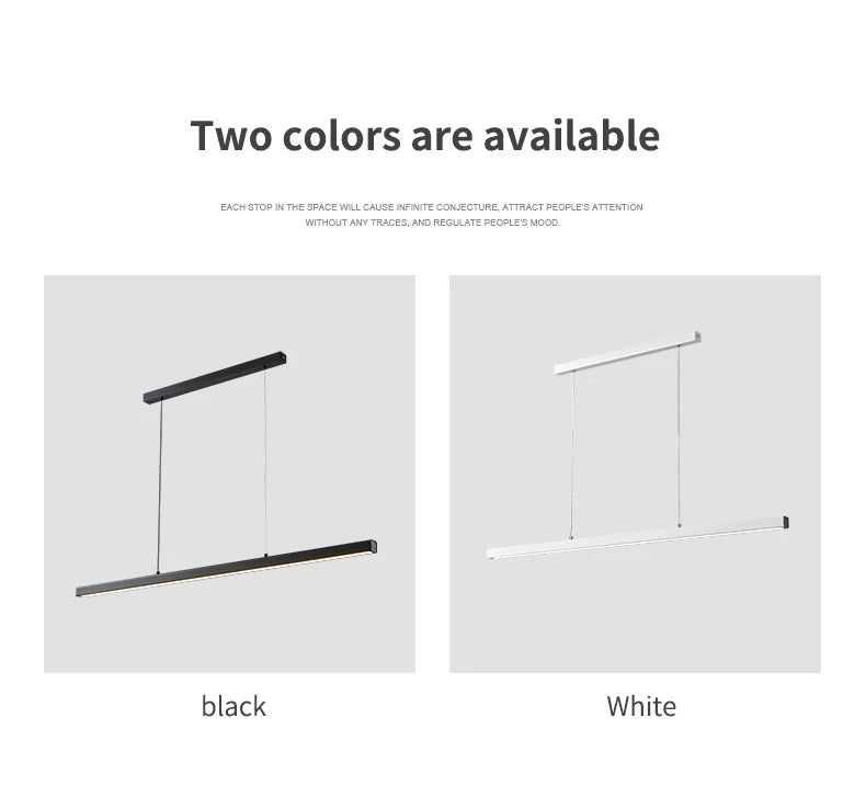 One word minimalist dining room chandelier modern long strip dining table lamp luxury dining room bar table lamp office light
