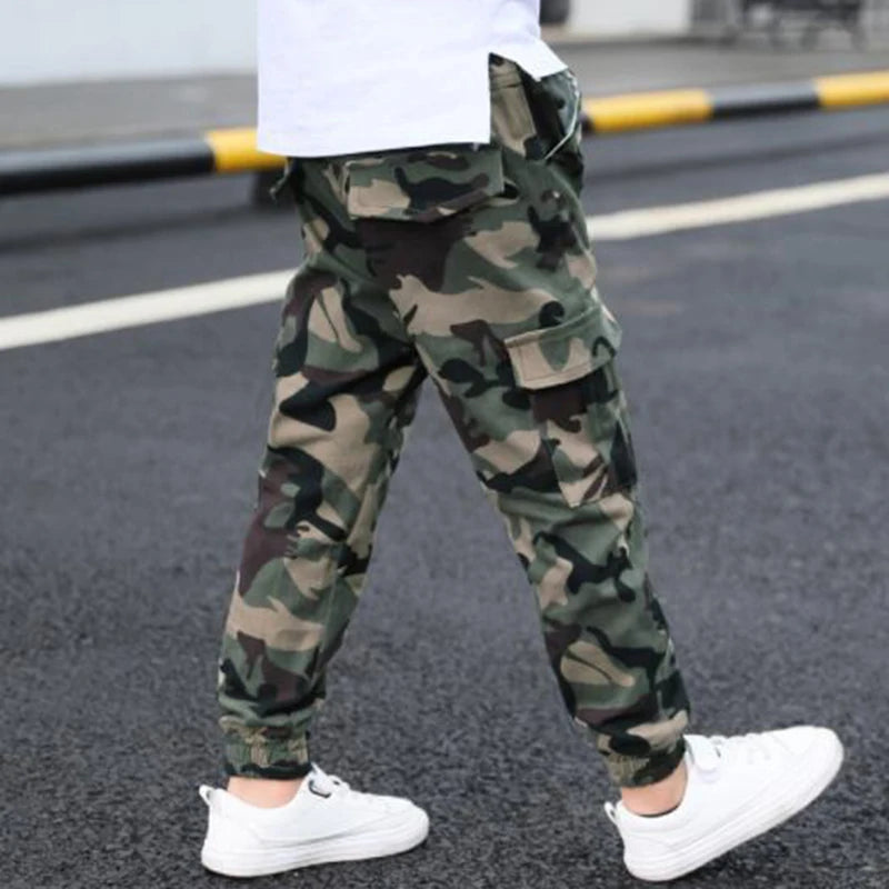 2022 Boys Camouflage Joggers Casual Cargo Pants for Boys Kids Cotton Trousers Clothes Teenage Boys Joggers Clothing 3-14 Years