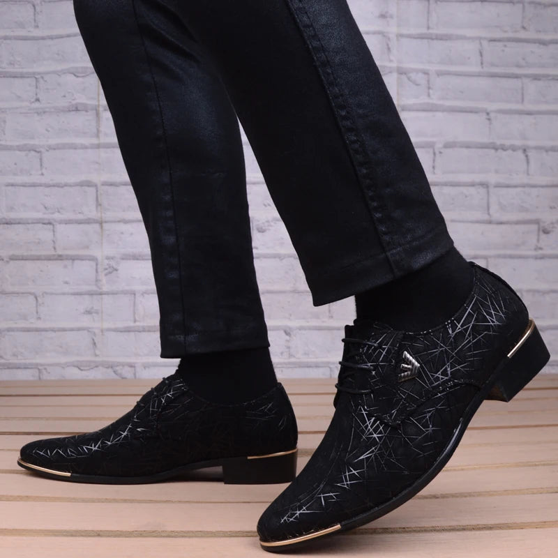 Men Wedding Shoes Microfiber Leather Formal Business Pointed Toe for Man Dress Shoes Men's Oxford Flats