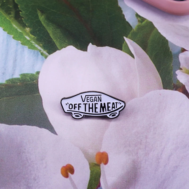 Vegan Enamel Pin Hamburger Broccoli Carrot Pussy Vegetarian Vegetables Badge Cartoon Brooch