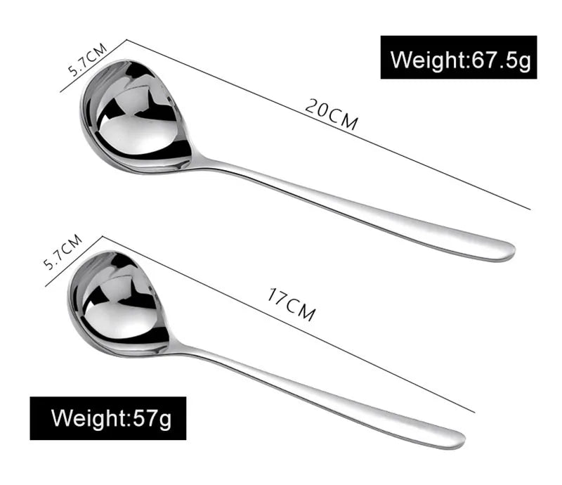 Korean Stainless Steel Thickening Spoon Creative Long Handle Hotel Hot Pot Spoon  Soup Ladle Home Kitchen Essential Tools h2