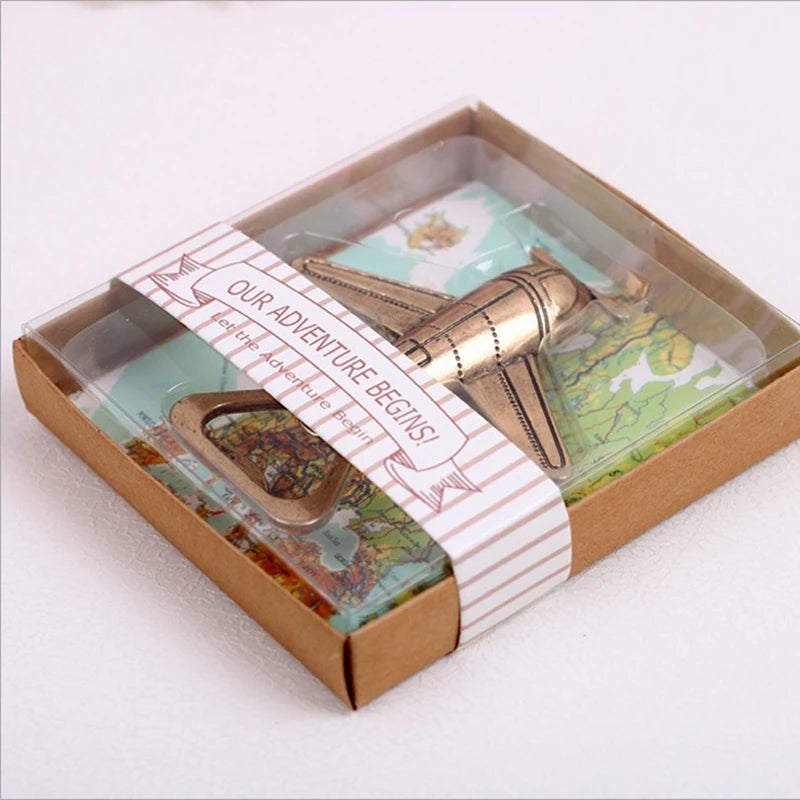 Bottle Opener Keychain Antique Air Plane Beer Jar Openers Retro Airplane Metal Corkscrew Wedding Favors Party Gifts