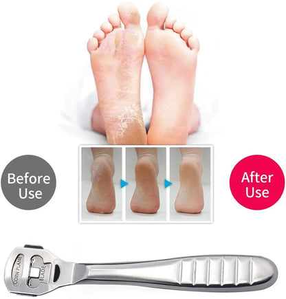 Foot Callus Shaver Heel Hard Skin Remover Hand Feet Pedicure Razor Tool Shavers Stainless Steel Handle 10 Blades Foot Care Tools