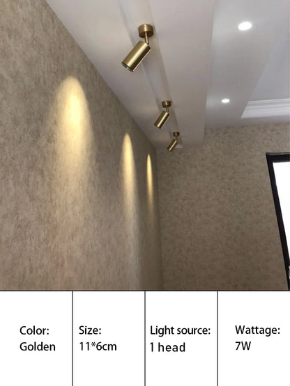 LED Track Light GU10 Aluminum Ceiling Light Modern Golden Tracking Lighting Fixture Clothing Shop Spotlights