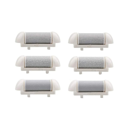 6 Pcs Foot Care Tool Heads Hard Skin Remover Refills Replacement Rollers for Cracked Heels Calluses and Dead Skin Black