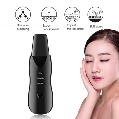 Vibration Face Skin Scrubber Blackhead Remover Facial Pore Cleaner Face Lifting Deep Clean Face Skin Tool Vibration Face Spatula