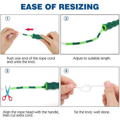 Tangle-Free Segmented Beaded Jump Rope For Kids Fitness Skipping Rope For Men and Women Adjustable Length Weight Loss