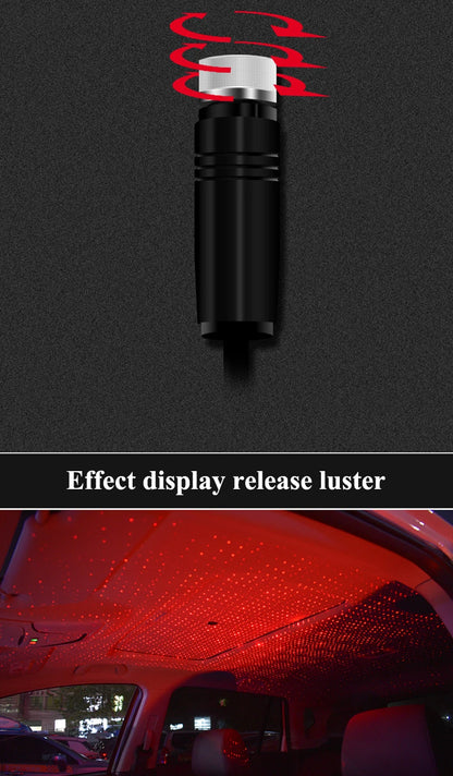 USB Decorative Lamp Adjustable Car Interior Decor Light Romantic LED Car Roof Star Night Light Projector Atmosphere Galaxy Lamp