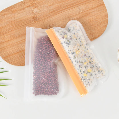 200Pcs/Lot Reusable Food Storage Bag Ziplock Leakproof Food Bag for Snack/ Fruit Food Zipper Fresh Container Bags wholesale