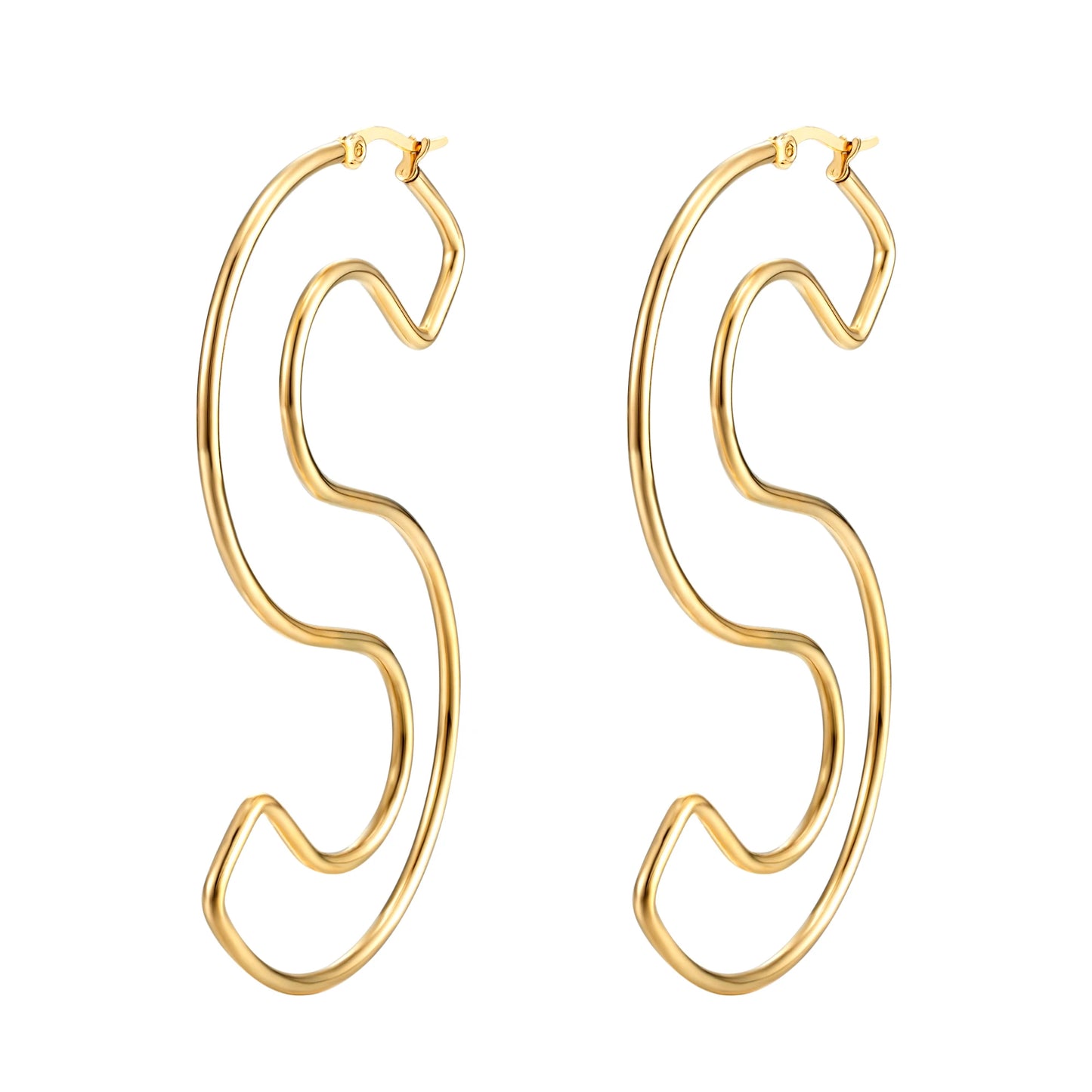 Personality Letter Ear ring Stainless Steel feminine Hyperbolic Earrings Girls Earrings Exquisite Gifts Women‘s Ear Jewelry 2021