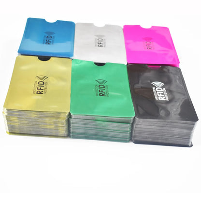 100Pcs/Lot RFID Blocking Sleeves Anti Scan Aluminum Case Pouch Holder Wallet Security for Credit Card Passport