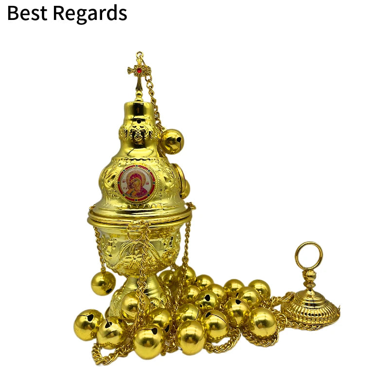 Best Regards 2021 Orthodox Incense Burner Church Decoration Orthodox Goods Church Mass Liturgical Censer Articles cruz pectoral